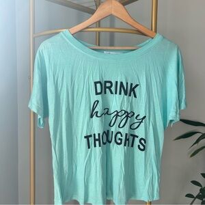 Dreamsicle Women’s dolman short sleeves cropped tops drink happy thoughts size M